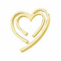 14K Yellow Gold Double Heart Pendant